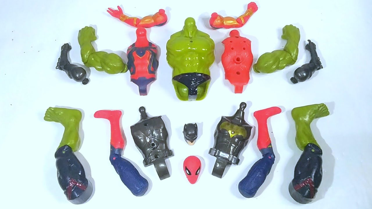 BATMAN~SPIDERMAN~HULK Assamble superhero action figure Marvel unboxing video toys//