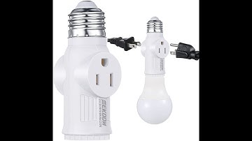 1250W E26 3 Prong Light Bulb Socket Adapter 2 Outlet