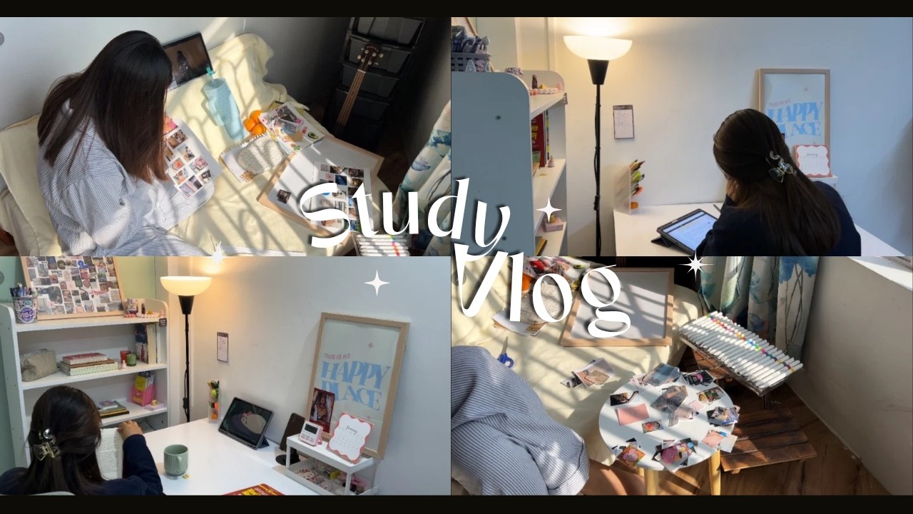 productive and slow study vlog⋆☕︎📖 resetting my life, vision board, reading, orange farm ++