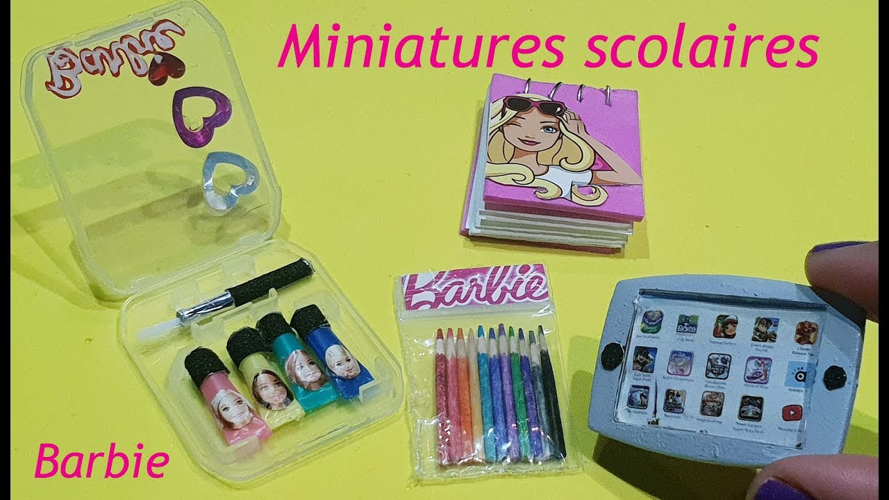 4 DIY MINIATURE School Supplies For Barbie - YouTube
