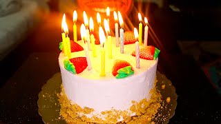 HAPPY BIRTHDAY CAKE JERRY ASMR EATING COLD STONE CREAMERY ICE CREAM CAKE NO TALKING *MUST WATCH*