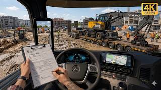 Heavy Excavator Cargo Transport | Ultra Realistic Driving Mercedes Actros 2019 | ETS2
