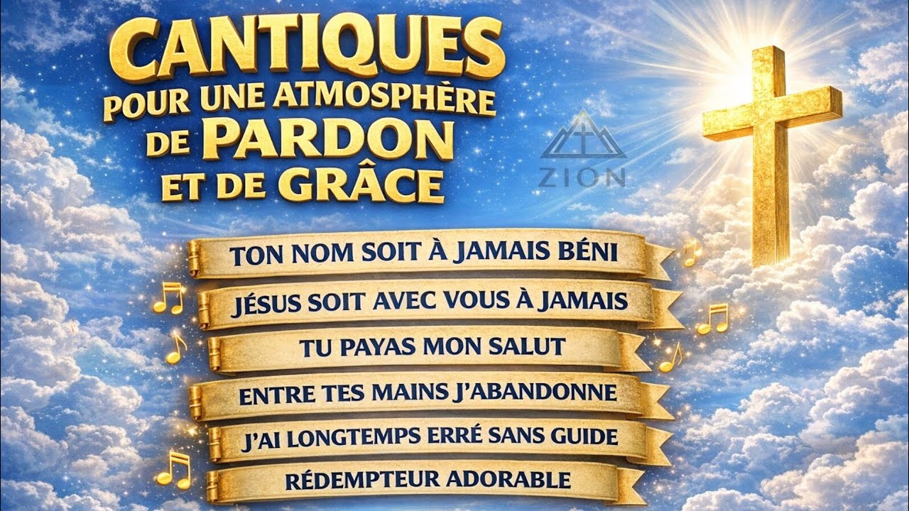 LES PLUS BEAUX CANTIQUES CHRÉTIENS POUR UNE ATMOSPHÈRE DE PARDON ET DE GRÂCE 
