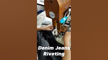 Branded Denim Jeans Riveting#factory #jeans #process #workshop #custom #craft #export #manufacturing