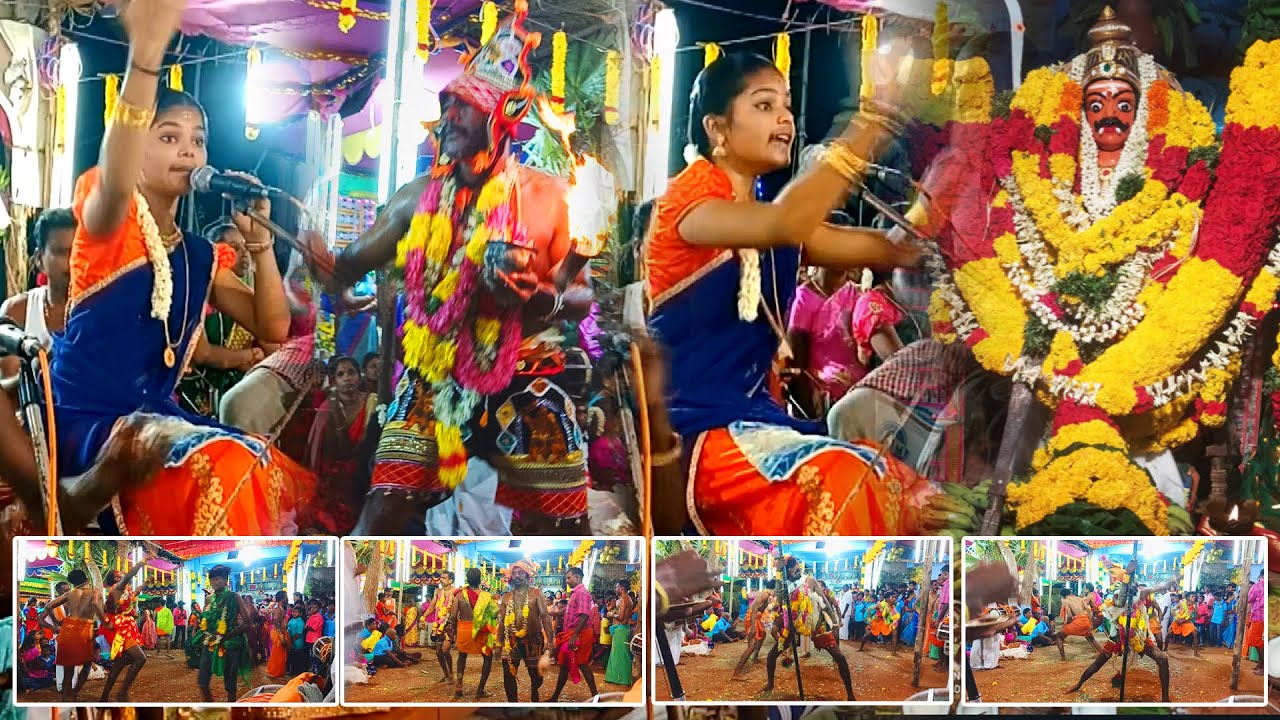 🛑கோவில் கொடை விழாவில் அனைத்து சாமிகளையும் வரவழைக்க அடிக்கப்பட்ட சிறப்பான  M.மாதவி வில்லுப்பாட்டு