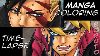 Coloring Time-Lapse: BORUTO Manga - Chapters 23 & 25