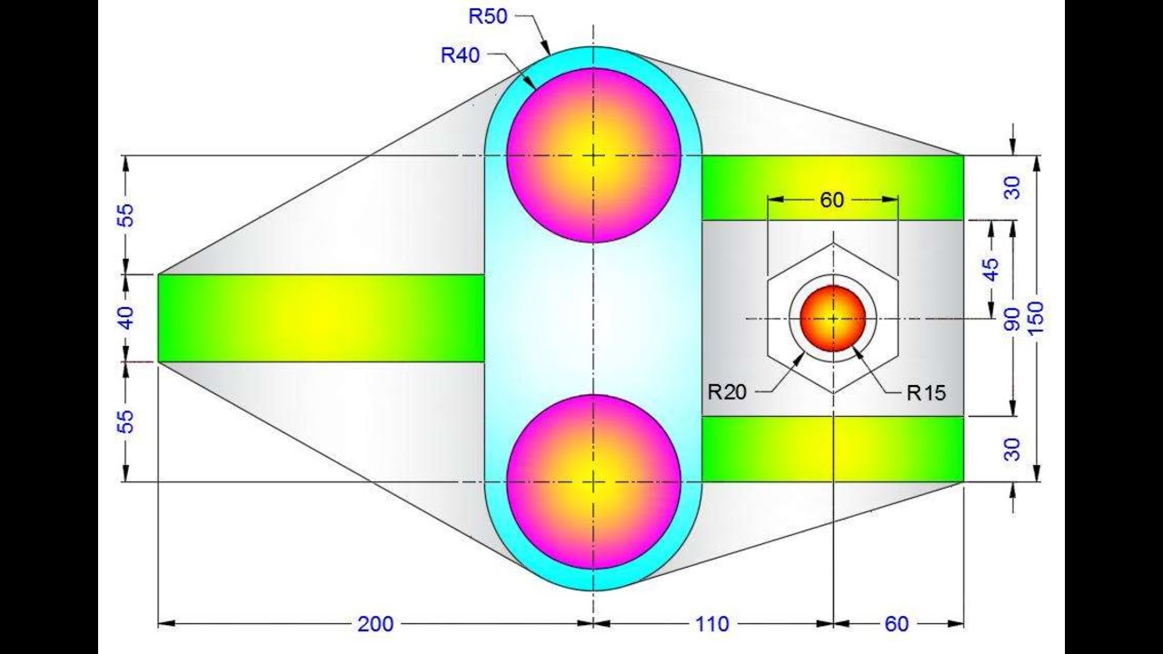 SolidWorks 2D упражнение 154