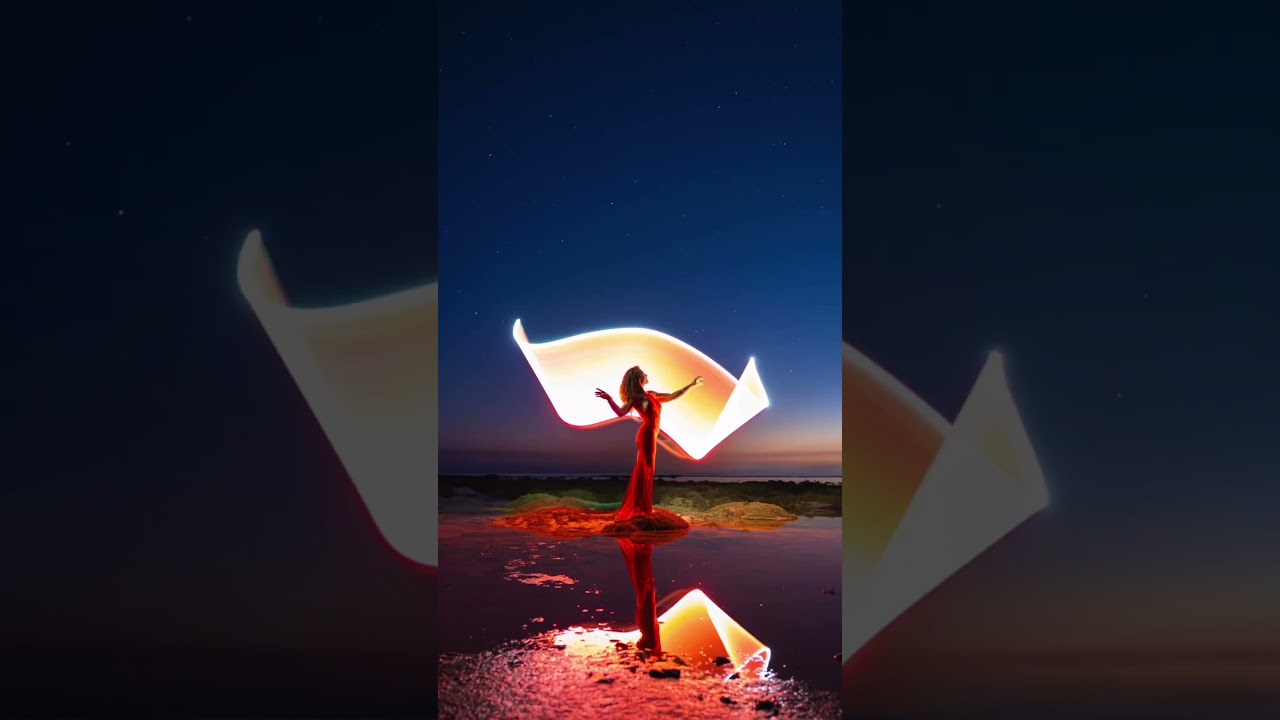 Red Dress, Blue Hour Light-Painting
