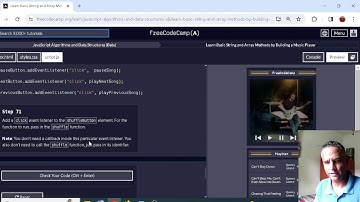 Learn Basic String and Array Methods by Building a Music Player step 71. freecodecamp 2024.