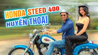 Tiết Cương chở Pé Pong đi phượt trên chiếc Honda Steed 400 Huyền thoại 1 thời