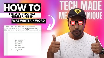How to create custom numbering in wps office writer | wps office numbering | wps numbering