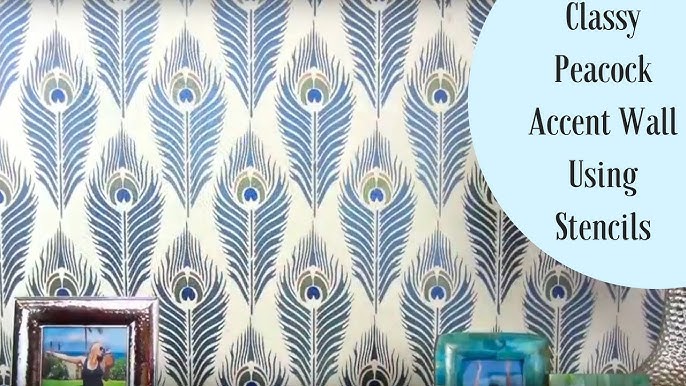 How to Stencil an Accent Wall in Only 1 Hour! Painting a Wallpaper Pattern  with Wall Stencils 