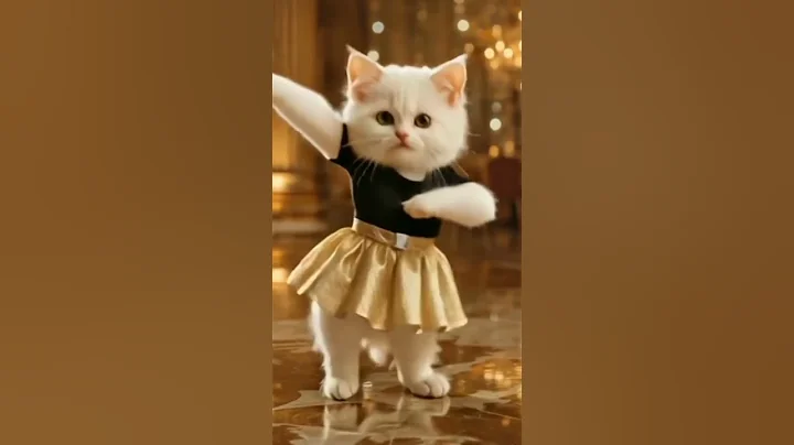 Video 10504111: amazing cat dance, white cat dancing, cat showing dance, adorable cat dance, black cat dance, cat black golden, cute cat dance, funniest cats dancing