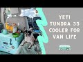 Keeping My Food Cold in a YETI Tundra 35 Cooler | Van Life | No Build Minivan Camper Conversion