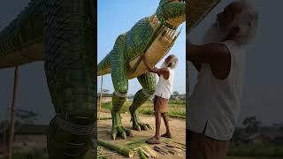 From Bamboo to Beast Incredible Handmade Dinosaur Build (Al Video)"#BambooArt #craft #ai