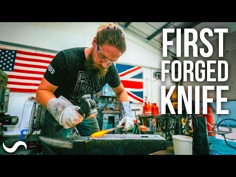 HIS FIRST TIME FORGING A KNIFE!?!