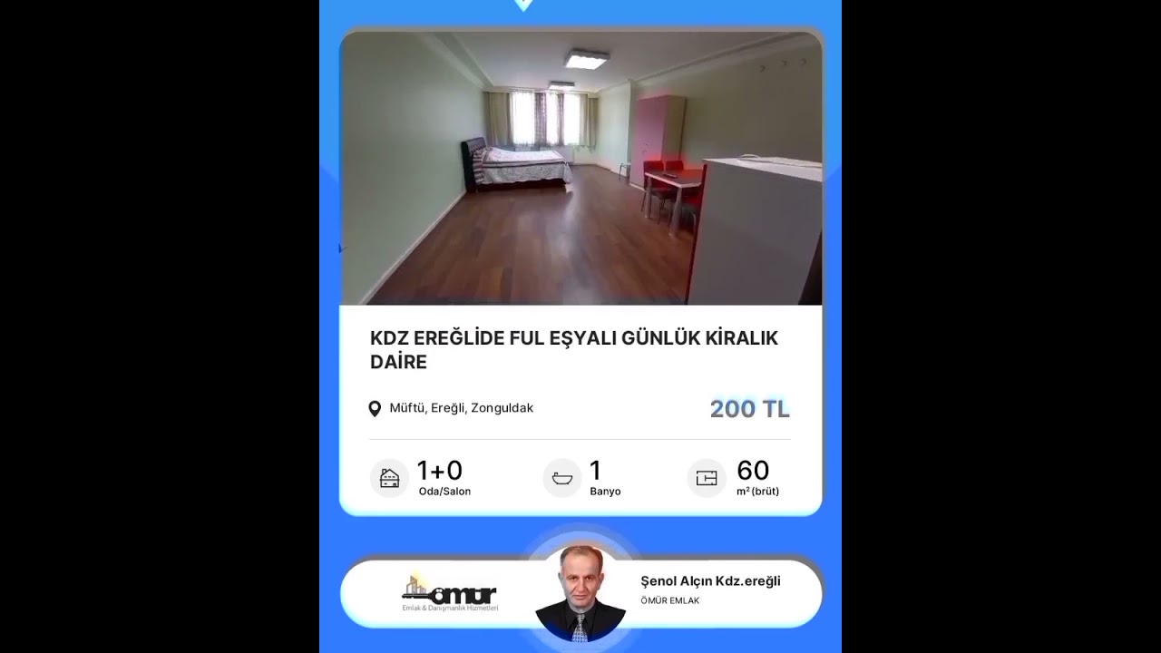 kdz ereglide gunluk kiralik daire youtube