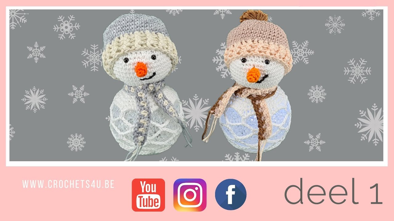 How to crochet a snowman around LED sphere - part 1 - turn on the  subtitles. - YouTube
