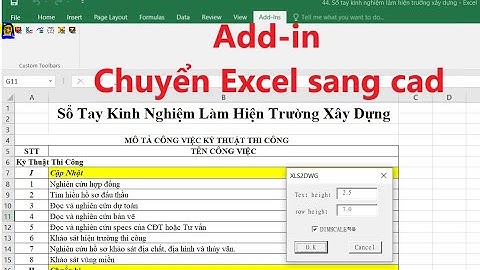 add-in chuyển dữ liệu từ excel sang cad nhanh nhất