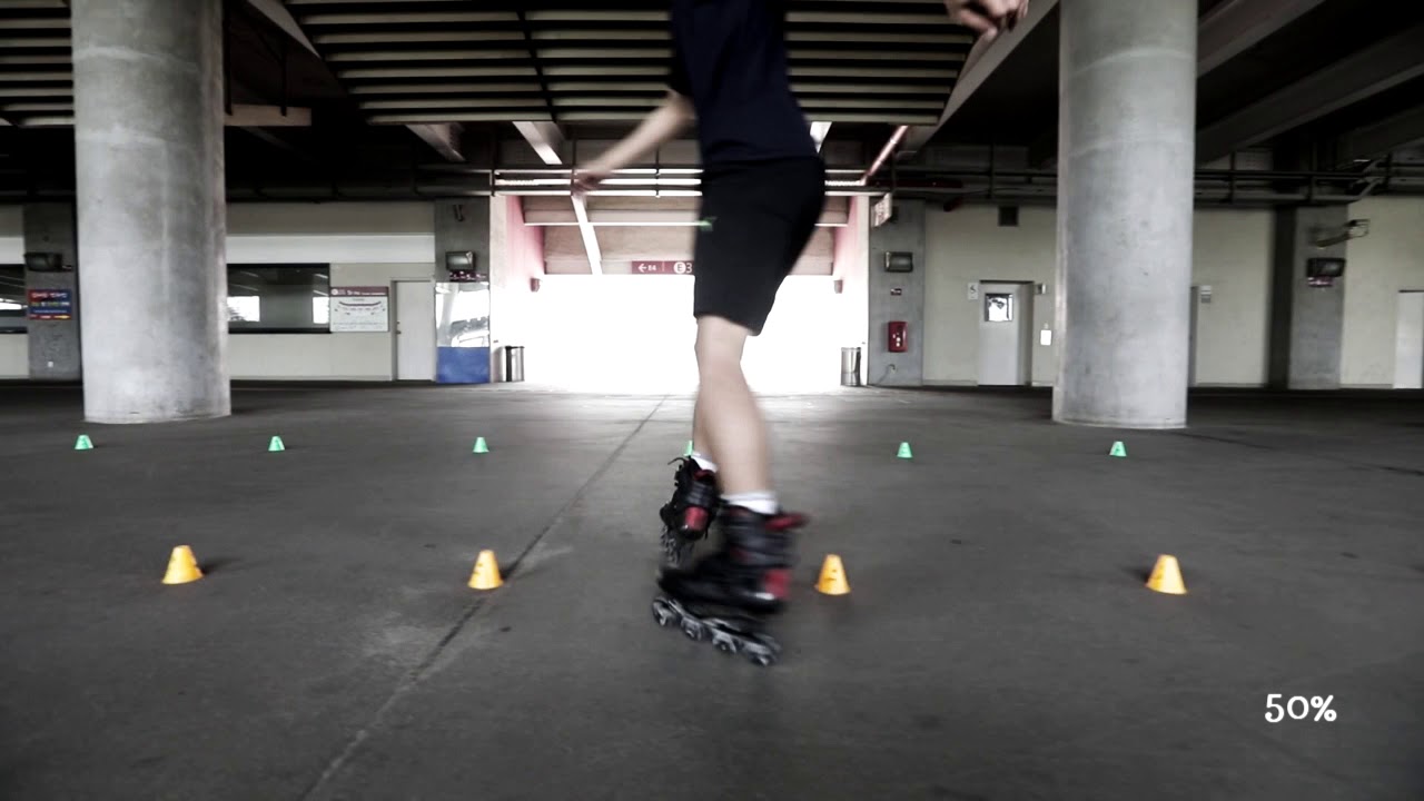 봉쌤의 인라인 슬라럼 초급 기술 : 왼발 스네이크 (left snake)