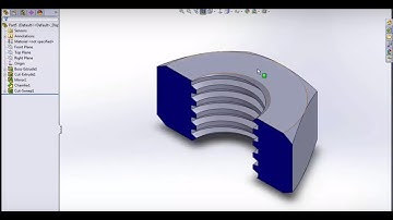 How to model a hex nut with acme thread in solidworks