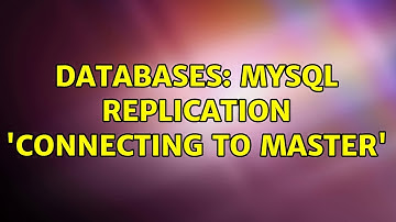 Databases: MySQL replication 
