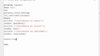 Programación en Pascal - Función Copy