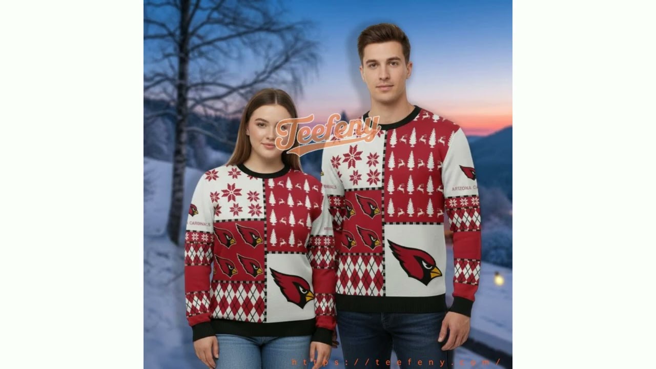 Arizona Cardinals Christmas Pattern Red Couples Holiday Ugly Sweater