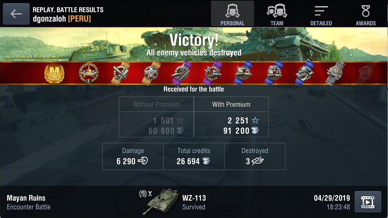 wotblitz dgonzaloh [PERU] - WZ-113 - Mayan Ruins - Ace Mastery