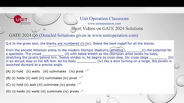 GATE 2024; Q 6: a Short Video on Solution