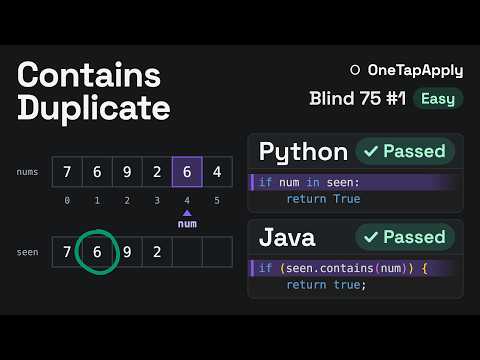 Contains Duplicate - LeetCode 217 - Hash Set (Python & Java)