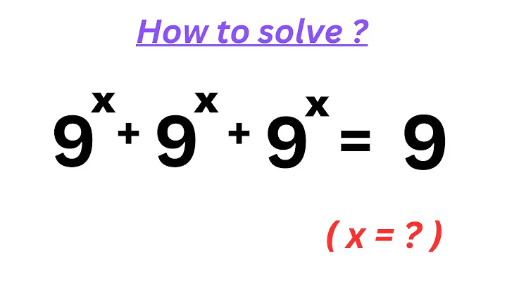 Solve exponential Question  I  Math Olympiad Problem