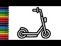 ????Easy Scooter Drawing for Kids | Step-by-Step Scooter Drawing Tutorial