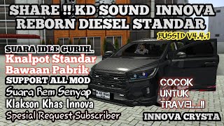 VIRALL !! KODENAME SOUND INNOVA REBORN DIESEL STANDAR BUSSID V4.4.1 || SUPPORT SEMUA MOD