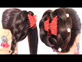 easy cute clutcher juda hairstyle / girl hair juda for long medium hair / summer bun hairstyles