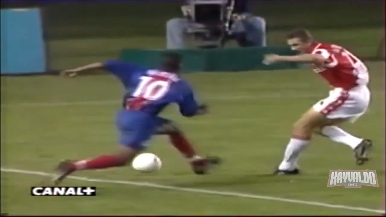 Jay Jay Okocha Stepover Roll Assist Psg Vs Monaco 1998 Youtube