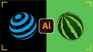 3D Object Effect in Adobe Illustrator I Vector Watermelon Logo Mark