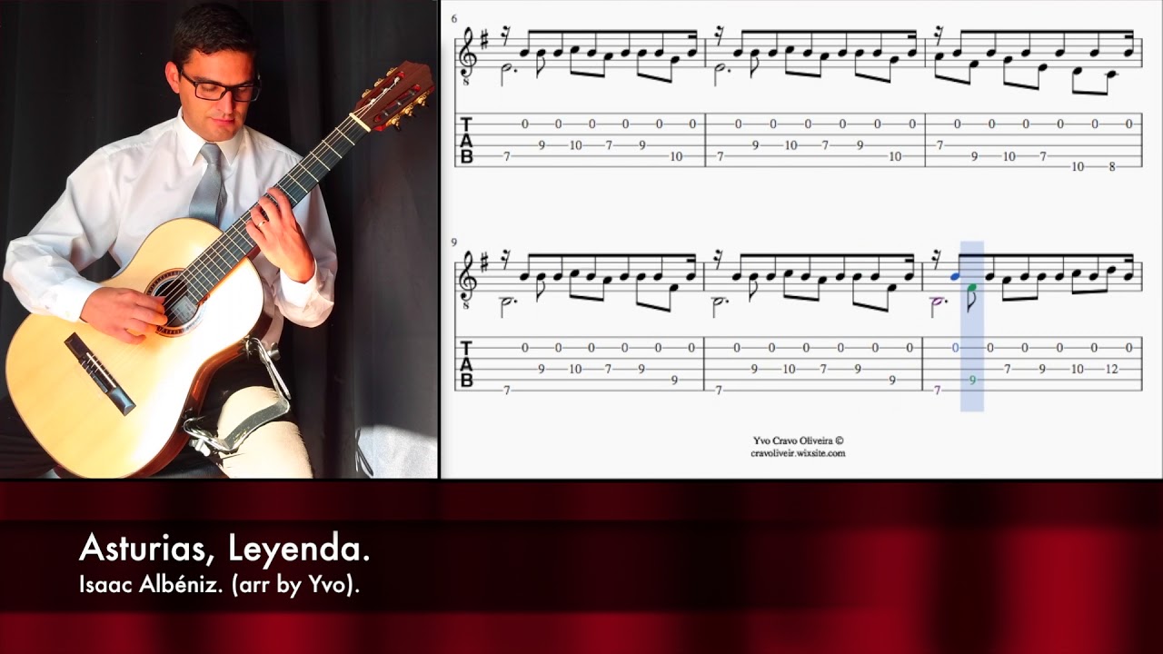 Leyenda (Asturias) 60 BPM| Isaac Albéniz | Arr. by Yvo | Score Practice Mode for a student.