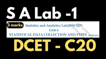 01 - Statistics and Analytics || DCET 2023  || Diploma
