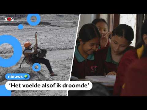 Children in Nepal take zipline to school after natural disaster