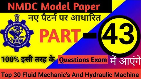 NMDC Model Paper 2021 Top 30 Fluid Mechanic