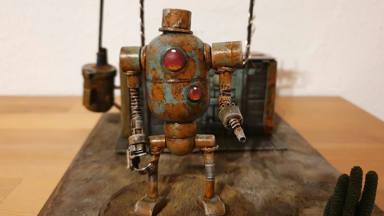 I build a rusty robot from scratch for my - Western Diorama - - YouTube