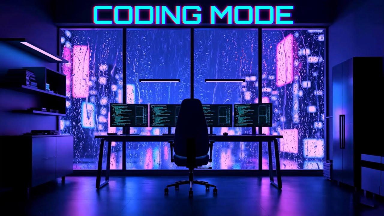 Cyberpunk City Rain 🌃 Deep Focus Music for Coding & Hacking
