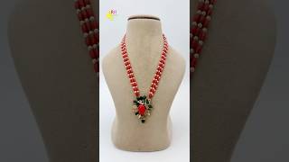Traditional Coral Necklace with Coral Locket | Temple Jewellery under ₹1500