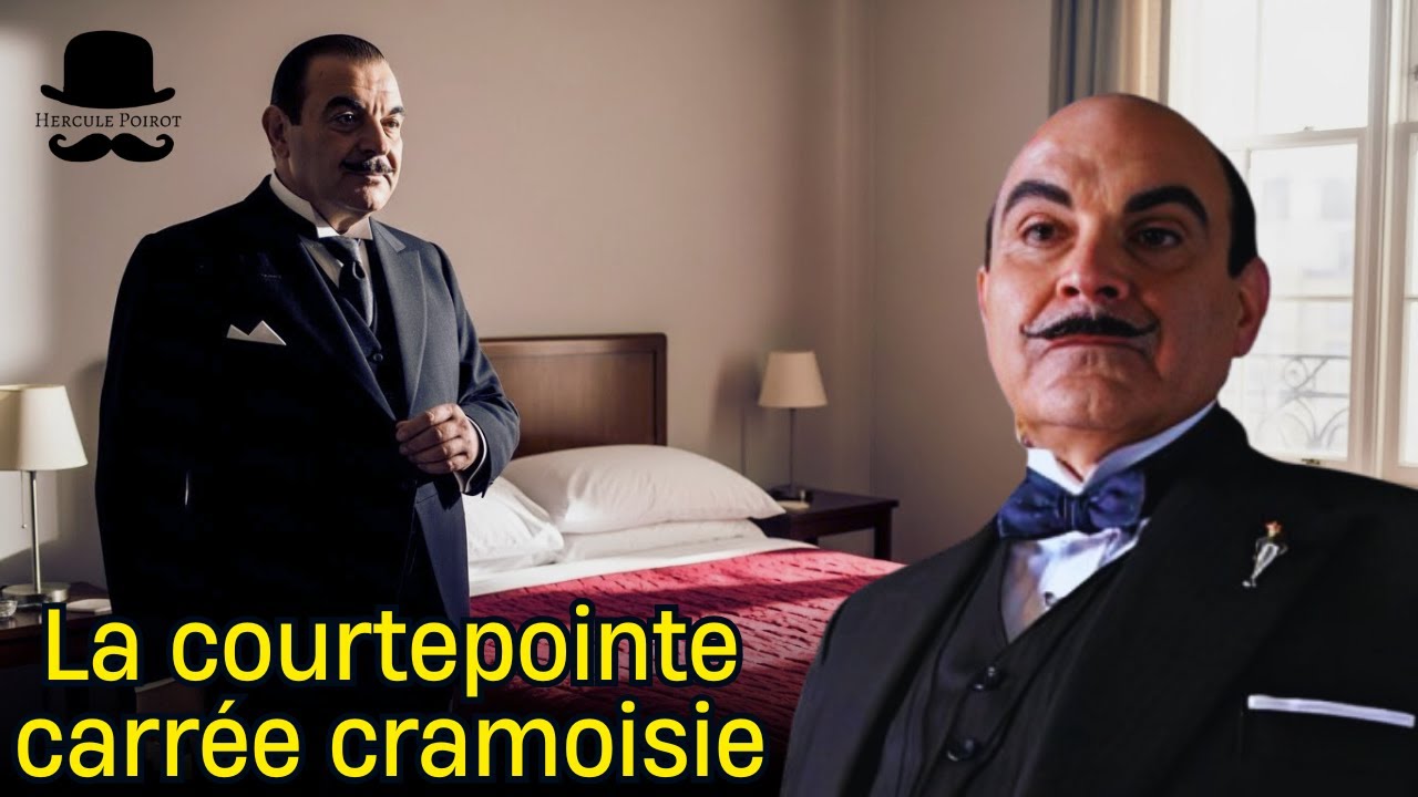 La courtepointe carrée cramoisie Mystère d'Hercule Poirot