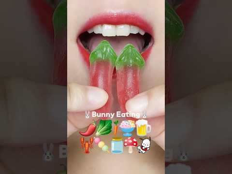 Crunchy! 🌶️🥬🥕 Vegetable Kohakuto MUKBANG 야채 코하쿠토 이모지 먹방 (sped up)