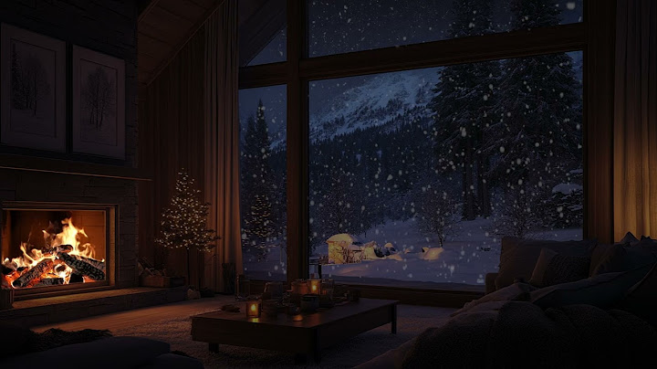 Peaceful Winter Haven: Falling Snow & Warm Fire for Sleep and Stillness