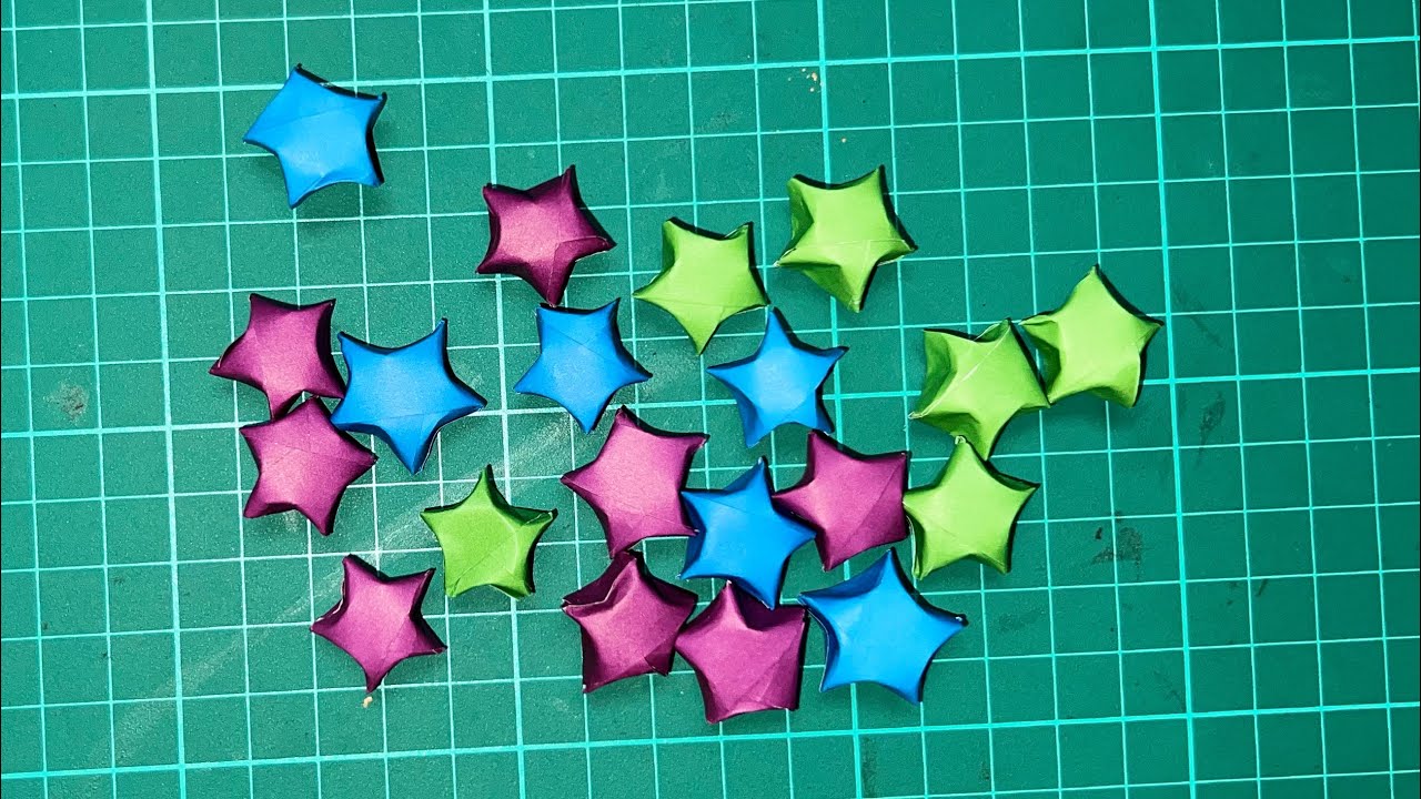 HOW TO MAKE STAR ORIGAMI TUTORIAL | LUCKY STAR ORIGAMI 🌟⭐️, image size:1280x720