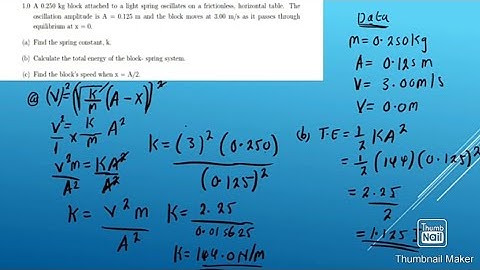 A 0.250kg Attached to a Light Spring Oscillates on a Frictionless... #simple #acceleration #motion
