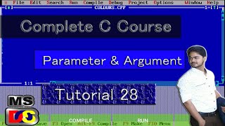 Parameter And Argument || Turbo C++ Tutorial for beginners || Turbo C++ #28